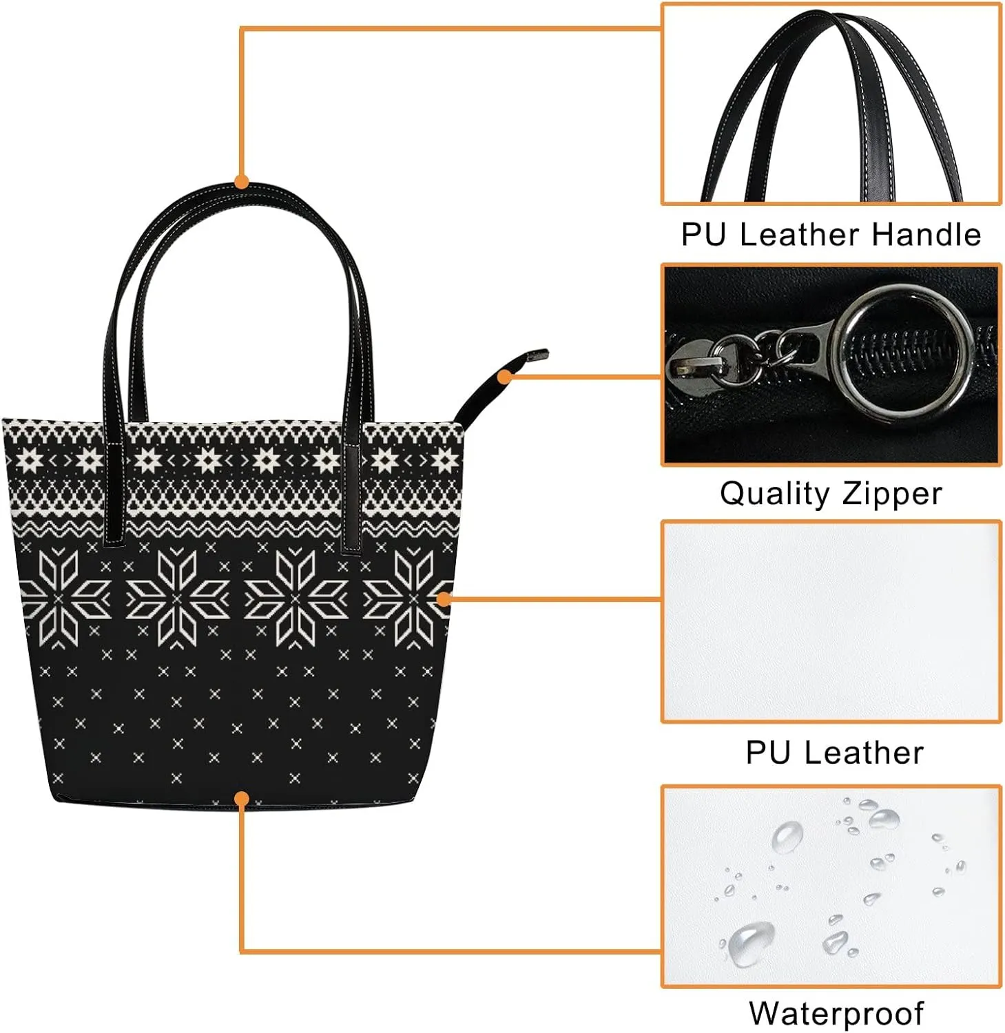 Tote Bag for Women PU Leather Handbags Women's Crossbody Handbags Work Tote Bags for Women Coachbags Tote Bag with Zipper
