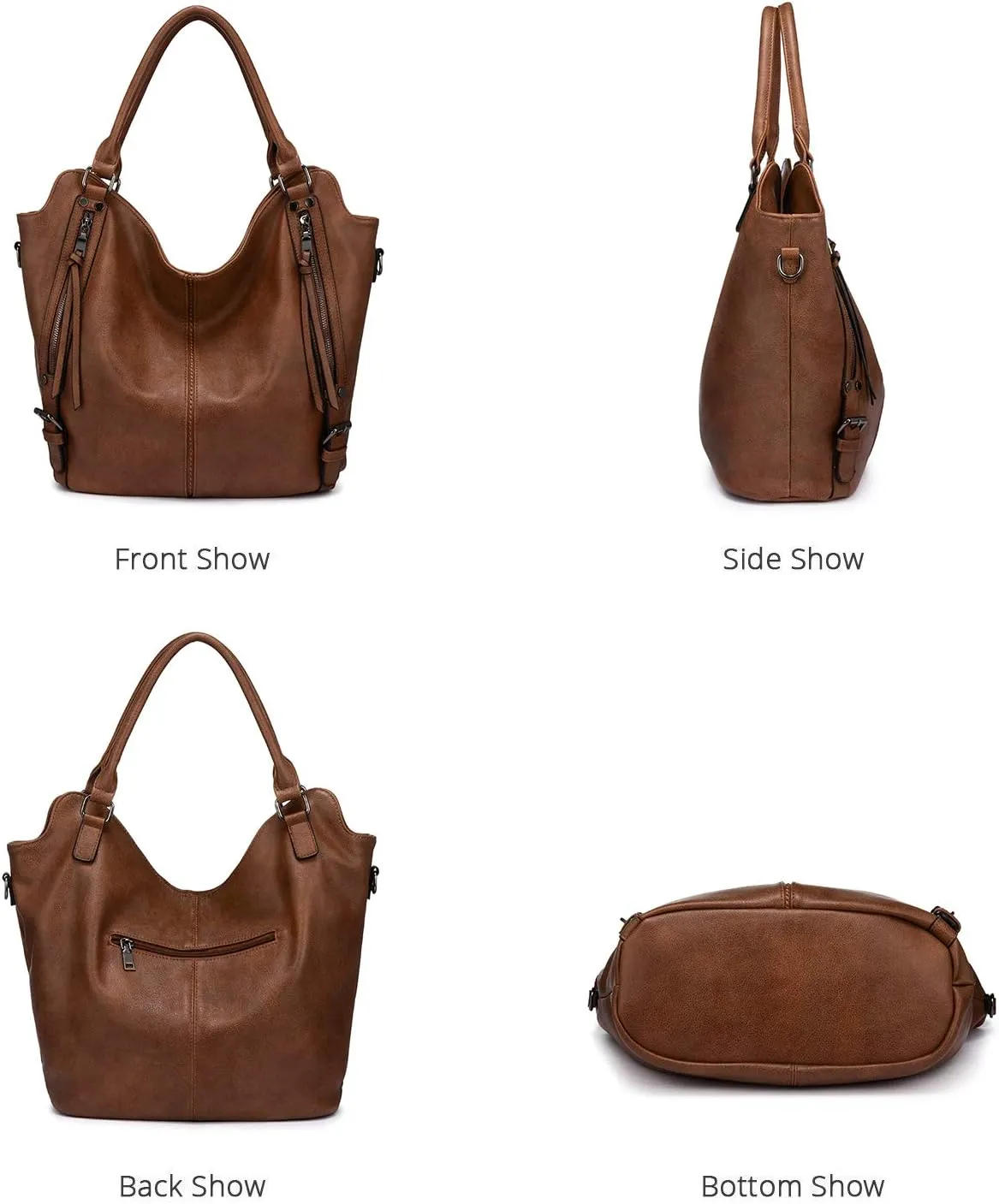 Tote Bag for Women PU Leather Shoulder Bags Fashion Hobo Bags Large Purse and Handbags with Adjustable Shoulder Strap