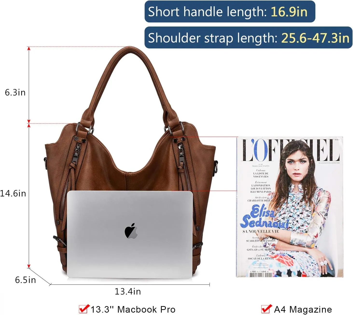 Tote Bag for Women PU Leather Shoulder Bags Fashion Hobo Bags Large Purse and Handbags with Adjustable Shoulder Strap
