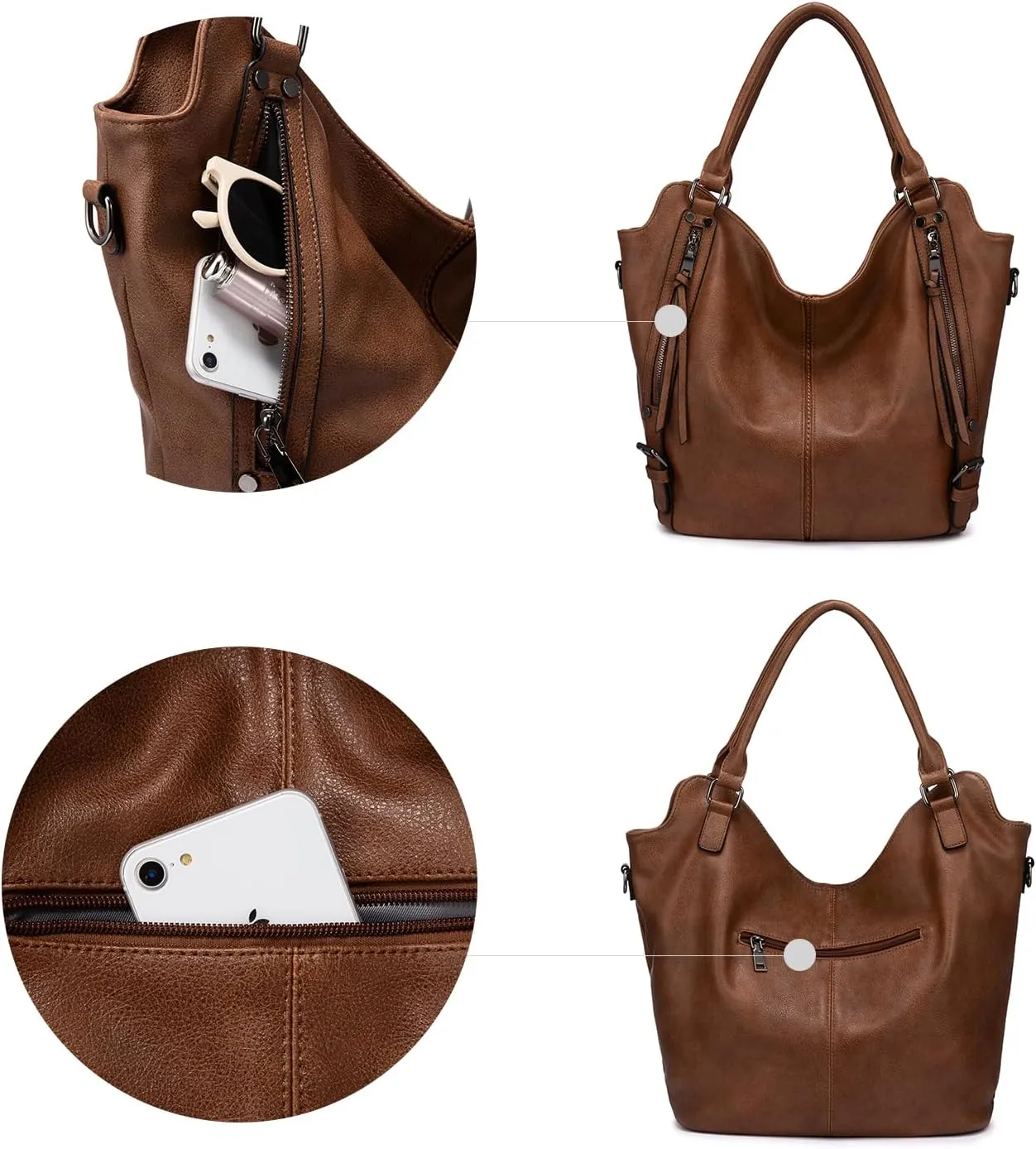 Tote Bag for Women PU Leather Shoulder Bags Fashion Hobo Bags Large Purse and Handbags with Adjustable Shoulder Strap