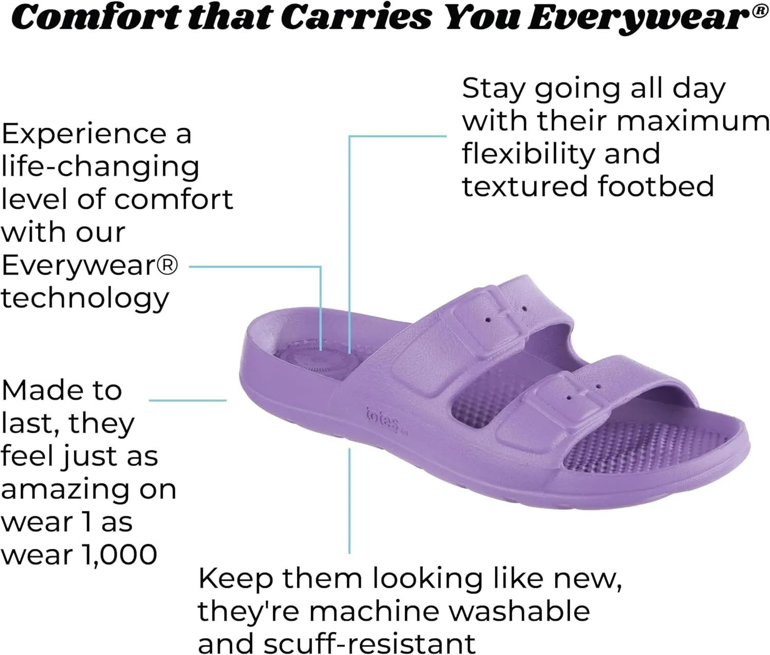 totes Kids Everywear Molded Double Buckle Slide Sandal