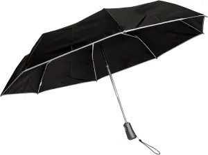 totes Titan Compact Travel Umbrella, Windproof, Water Repellent Auto Open/Close , Black