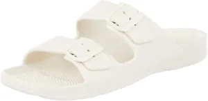 Totes Women's Everywear Adjustable Double Buckle Slide Sandal