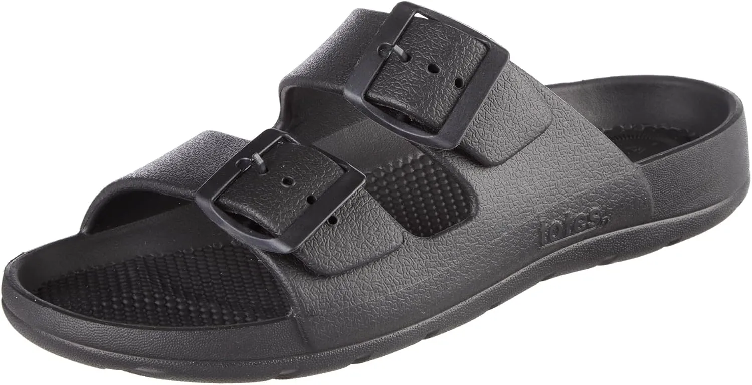 Totes Women's Everywear Adjustable Double Buckle Slide Sandal