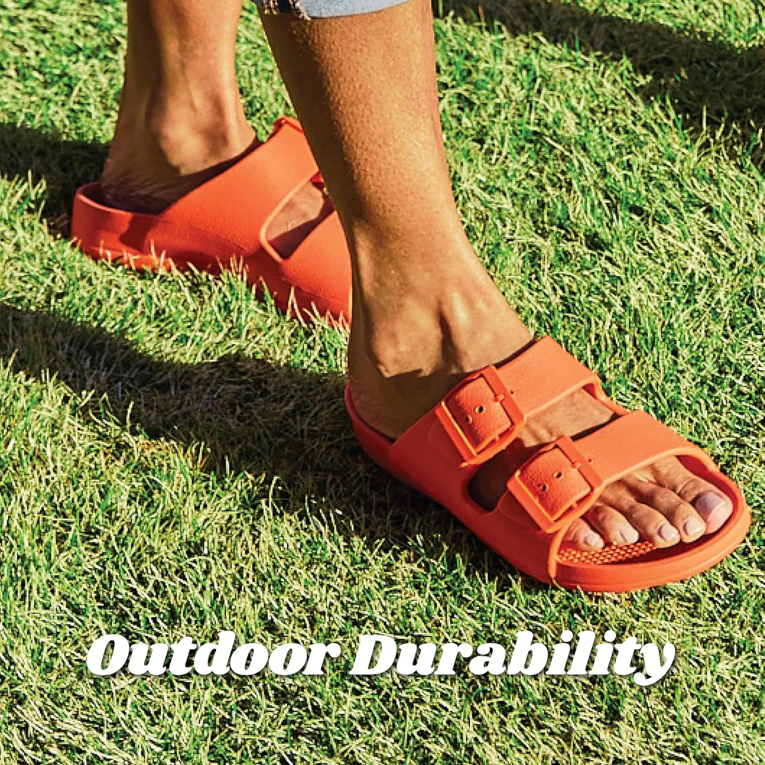 Totes Women's Everywear Adjustable Double Buckle Slide Sandal