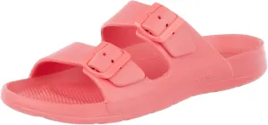 Totes Women's Everywear Adjustable Double Buckle Slide Sandal