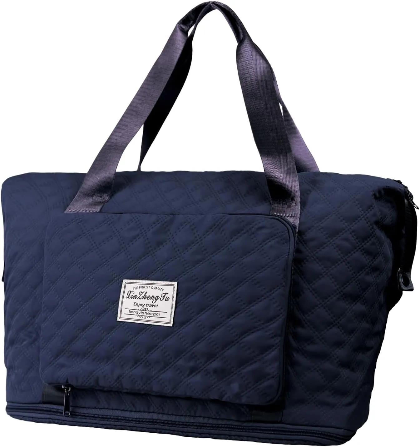 Travel Bag Waterproof Duffel Gym Tote Bag,Weekender Carry On Overnight Bags for Women with Trolley Sleeve Wet Pocket Travel Duffel Bags Hospital Bag DarkBlue
