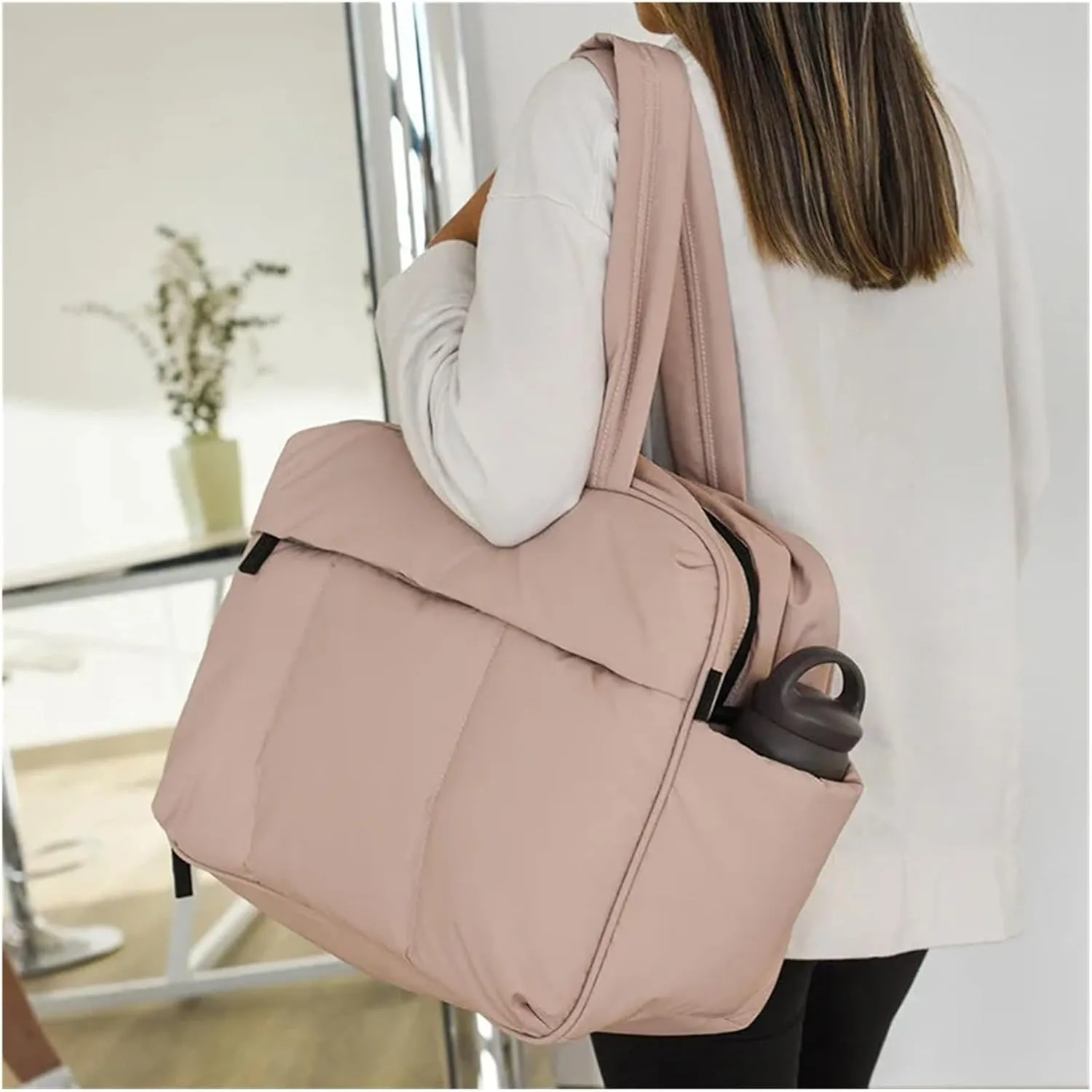 Travel Duffel Bag Down Duffel Bag Large Capacity Women Shoulder Bags Multifunctional Large Capacity Dry Wet Separation Hand Bag(Yellow)