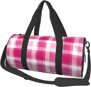 Travel Duffel Bag Foldable Weekender Overnight Bag Plaid Sports Tote Gym Bag Large Capacity Lightweight Carry On Luggage Bag for Men Women