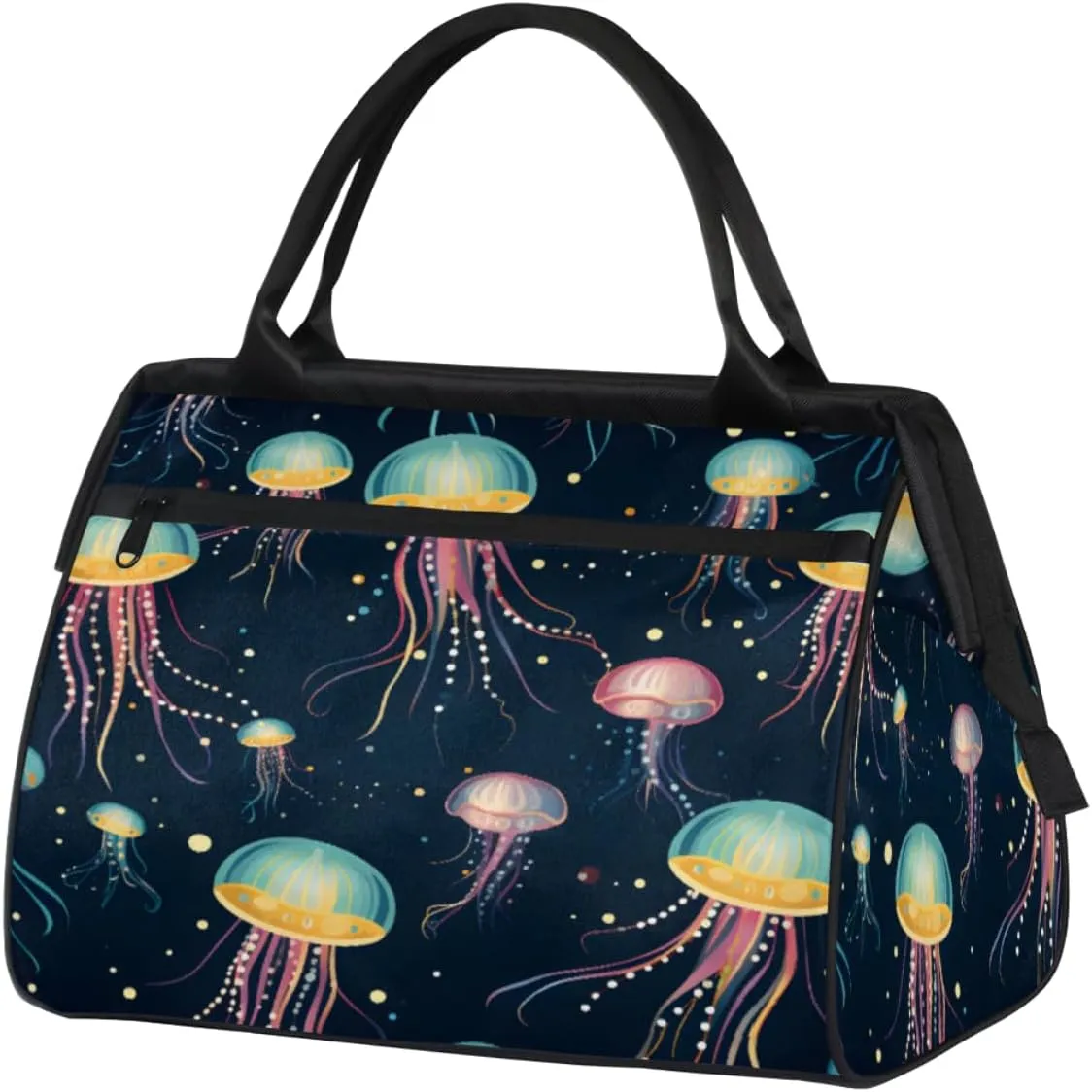 Travel Duffel Bag, Sports Tote Gym Bag, Cute Jellyfish Overnight Weekender Bags Carry on Bag for Women Men, Airlines Approved Personal Item Travel Bag for Labor and Delivery