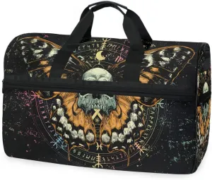 Travel Duffel Bags Mysterious Skull Horoscope Sports Duffel Bag Gym Bag Travel Luggage Overnight Bags for Men Women Duffel Bags with Adjustable Strap for Traveling