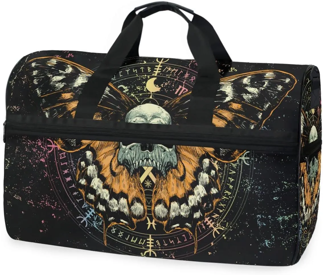 Travel Duffel Bags Mysterious Skull Horoscope Sports Duffel Bag Gym Bag Travel Luggage Overnight Bags for Men Women Duffel Bags with Adjustable Strap for Traveling