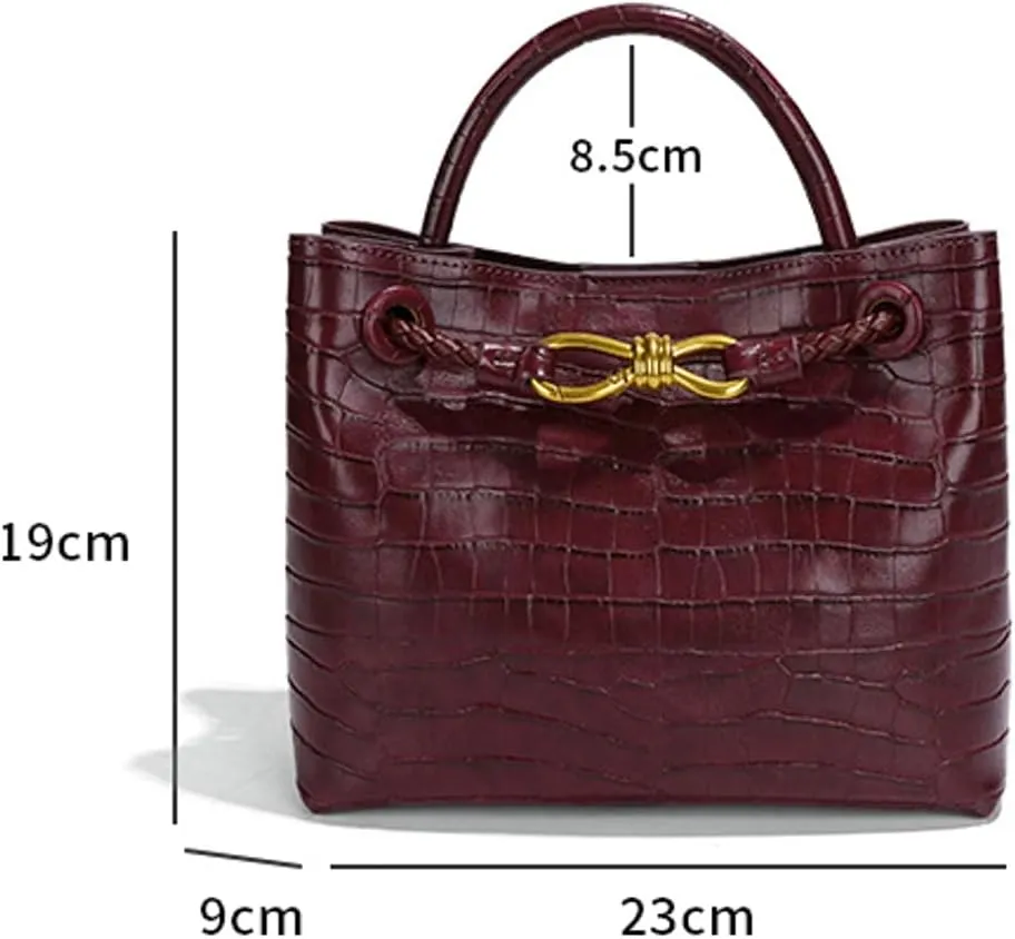 Trendy Bow Tote Bag for Women PU Leather Crossbody Bag Handbag Top Handle Purse Elegant Bow Satchel Designer Shoulder Handbag