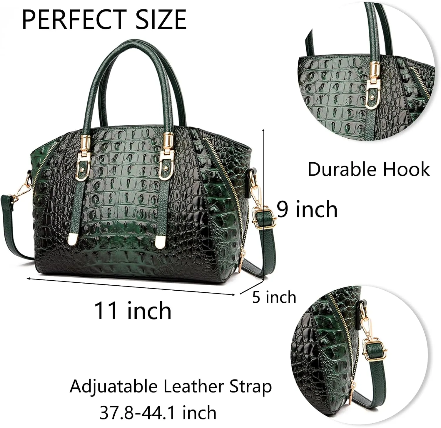 Trendy Crocodile Handbags for Women: Large Capacity Leather Handbag Crossbody Bags with Shoulder Strap Ideal Choice