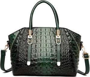 Trendy Crocodile Handbags for Women: Large Capacity Leather Handbag Crossbody Bags with Shoulder Strap Ideal Choice