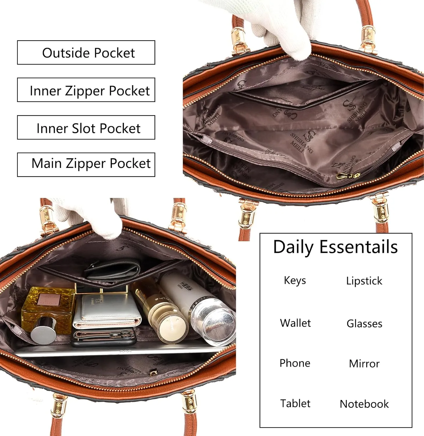 Trendy Crocodile Handbags for Women: Large Capacity Leather Handbag Crossbody Bags with Shoulder Strap Ideal Choice