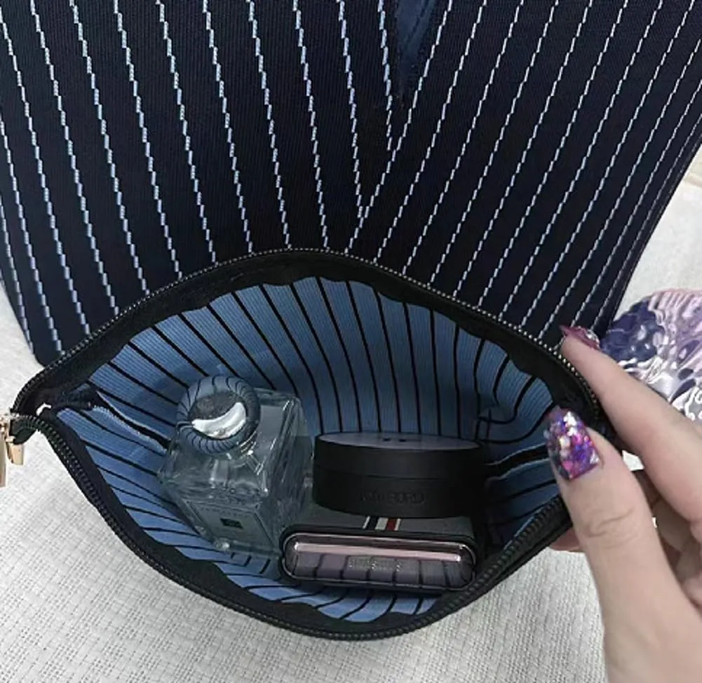 Trendy Tote Bag Women 2025 Retro Stripes Purses Large Shoulder Bags Top Handle Handbags Satchel with Wallet 2PCS