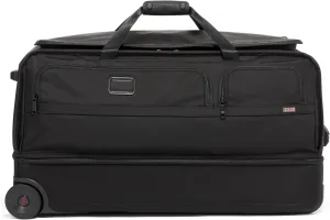 TUMI Alpha Large Split 2-Wheeled Duffel - Large, Rolling Travel Duffel Bag with Split Compartments - Black