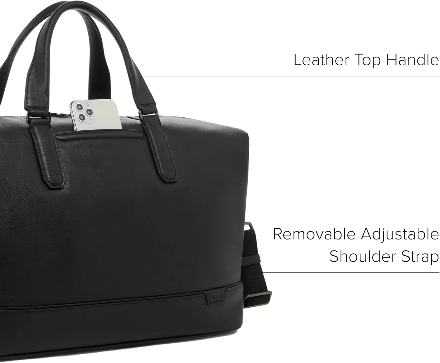 TUMI - Harrison Nelson Duffel - Business Travel Duffel - Convenient Travel Bag with Removable Shoulder Strap, Multiple Pockets - Black Leather