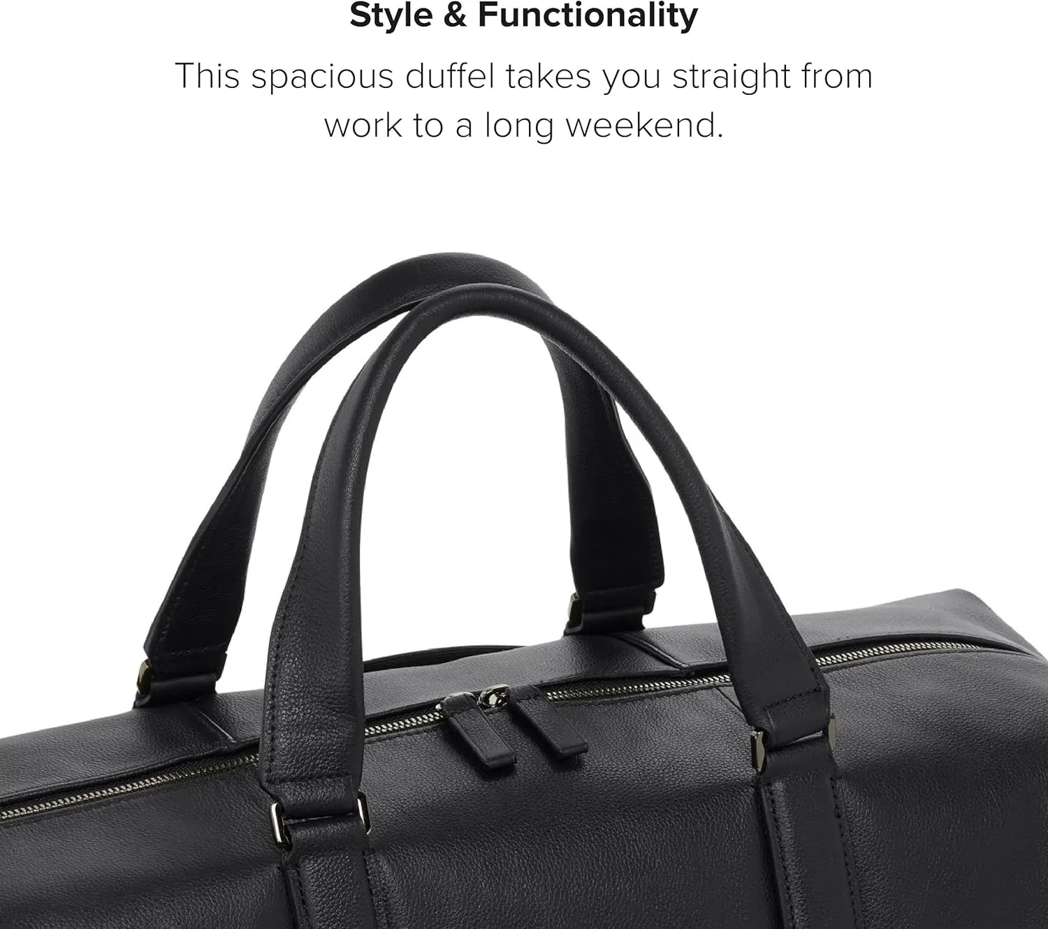 TUMI - Harrison Nelson Duffel - Business Travel Duffel - Convenient Travel Bag with Removable Shoulder Strap, Multiple Pockets - Black Leather
