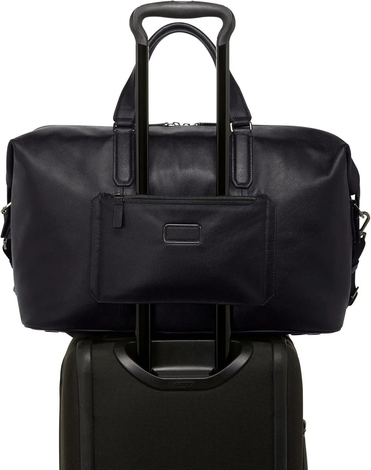 TUMI - Harrison Nelson Duffel - Business Travel Duffel - Convenient Travel Bag with Removable Shoulder Strap, Multiple Pockets - Black Leather