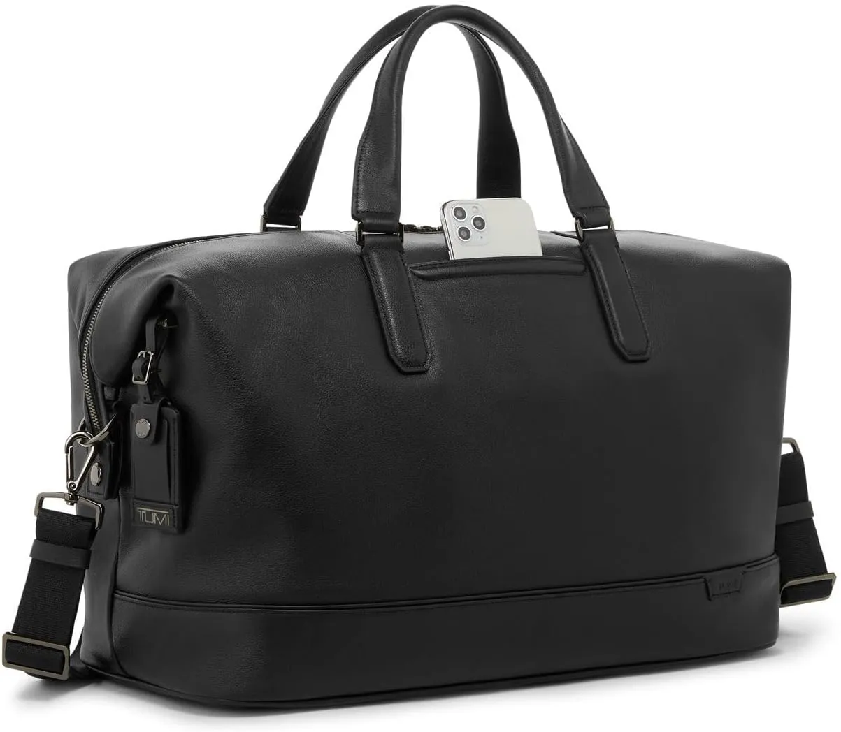TUMI - Harrison Nelson Duffel - Business Travel Duffel - Convenient Travel Bag with Removable Shoulder Strap, Multiple Pockets - Black Leather