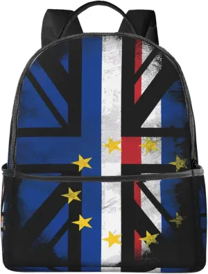 UK British Cape Verde Flag Casual Backpacks Laptop Backpack Carry-on Daypack Sports Travel Rucksack Lightweight Working Bag for Outdoor Hiking Cycling Walking