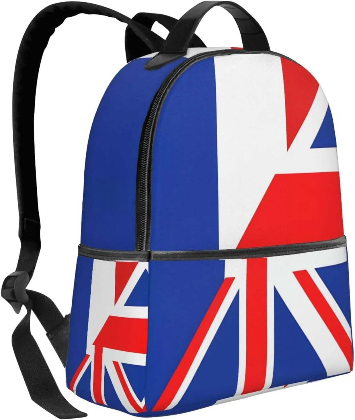 Uk France Flag Casual Backpacks Laptop Backpack Carry-on Daypack Sports Travel Rucksack Lightweight Working Bag for Outdoor Hiking Cycling Walking