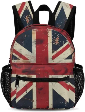 UK Vintage British Flag 13 Inch Backpack Waterproof Lightweight Travel Backpack Purse Hiking Daypack