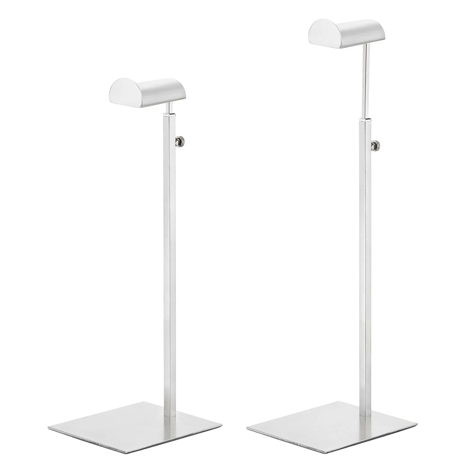 uxcell 2Pcs Stainless Steel Purse Display Stand, Height Adjustable, Single Hook Handbag Rack for Boutique Store (Silver)