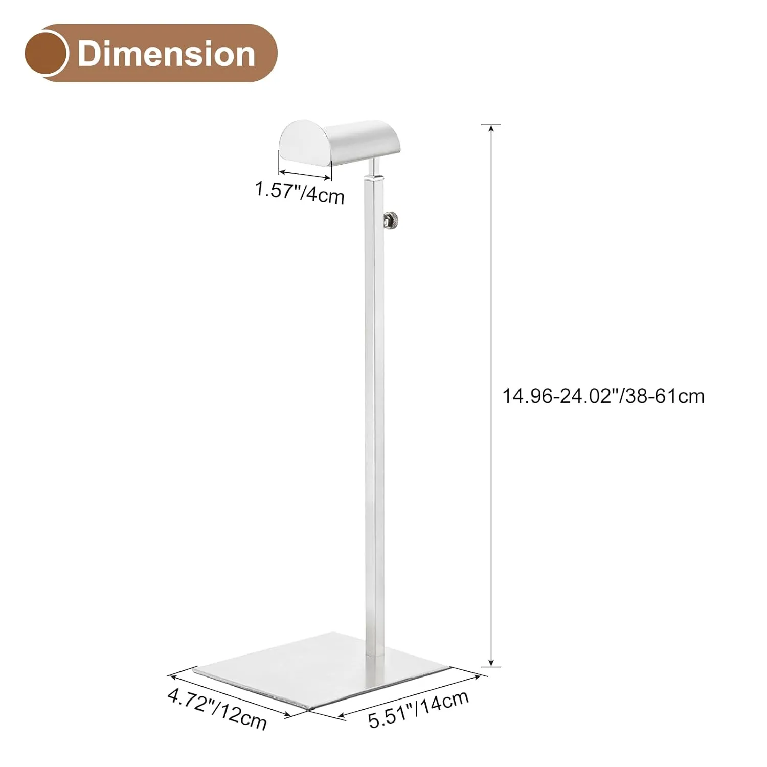 uxcell 2Pcs Stainless Steel Purse Display Stand, Height Adjustable, Single Hook Handbag Rack for Boutique Store (Silver)