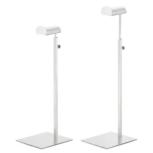 uxcell 2Pcs Stainless Steel Purse Display Stand, Height Adjustable, Single Hook Handbag Rack for Boutique Store (Silver)