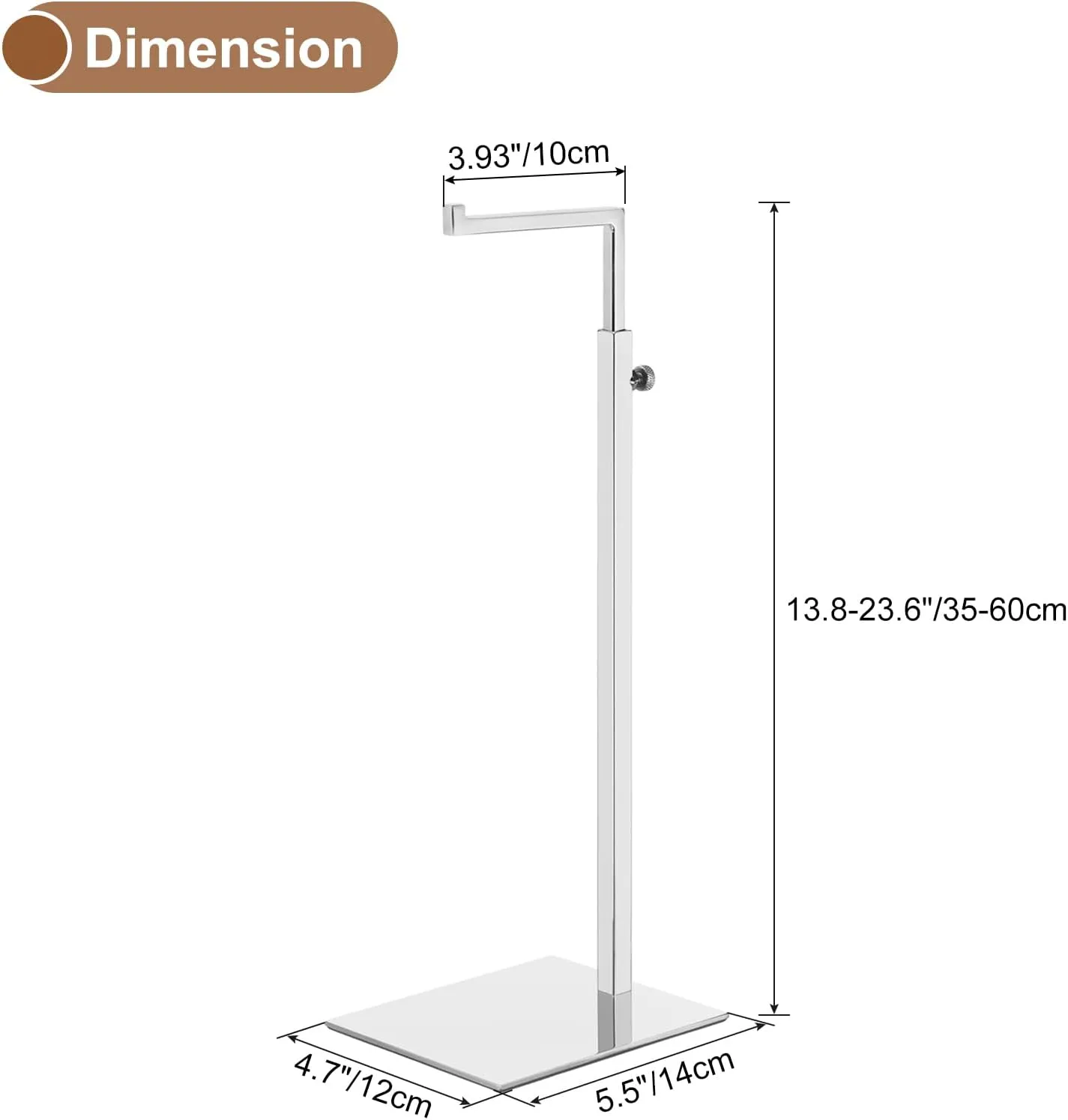 uxcell Purse Display Stand 1 Pack Adjustable Handbag Rack Stainless Steel Tabletop Single Hook Holder for Boutique Store - Silver