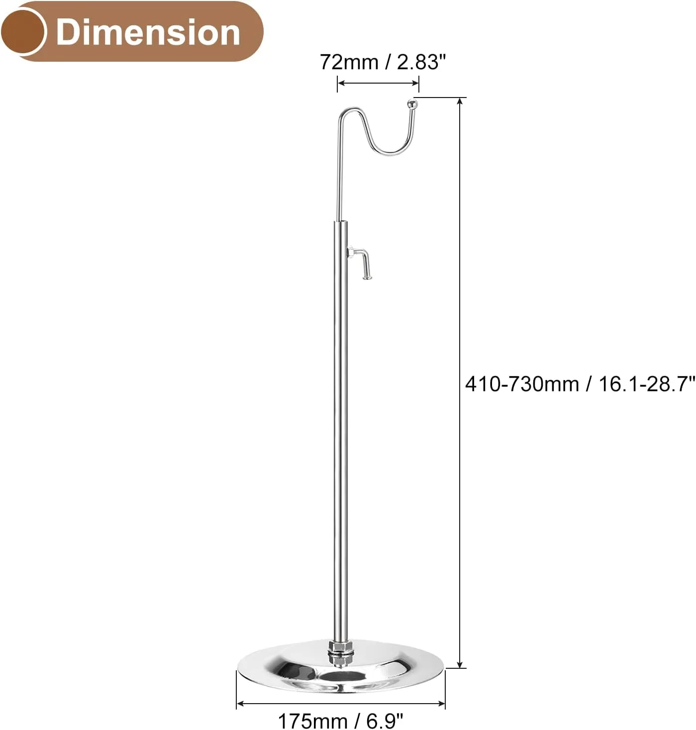 uxcell Purse Display Stand Set 2 Pack Adjustable Tabletop Single Hook Handbag Rack Metal Bag Holder for Retail Boutique Store - Silver