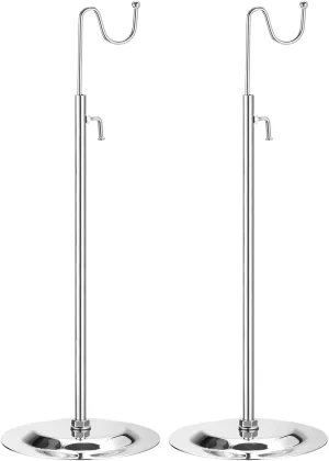 uxcell Purse Display Stand Set 2 Pack Adjustable Tabletop Single Hook Handbag Rack Metal Bag Holder for Retail Boutique Store - Silver