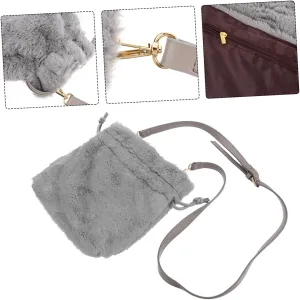 VALICLUD Draw Plush Bag Purse Travel Handbags Fashion Handbags for Women Furry Tote Bags Fashionable Draw Bag