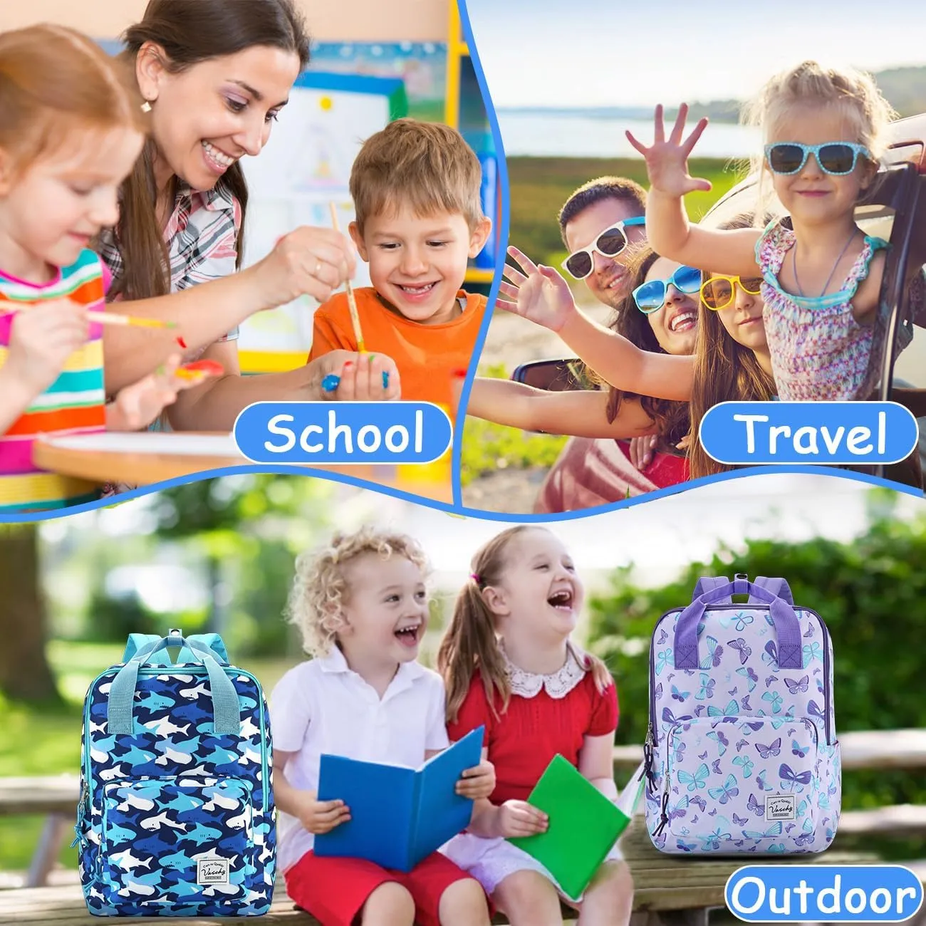 VASCHY Dinosaur Backpacks Kids, Lightweight Toddler Kids Preschool Backpack for Children