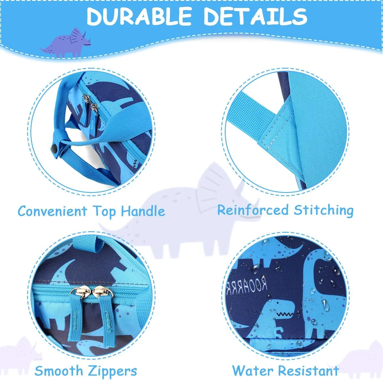VASCHY Dinosaur Backpacks Kids, Lightweight Toddler Kids Preschool Backpack for Children