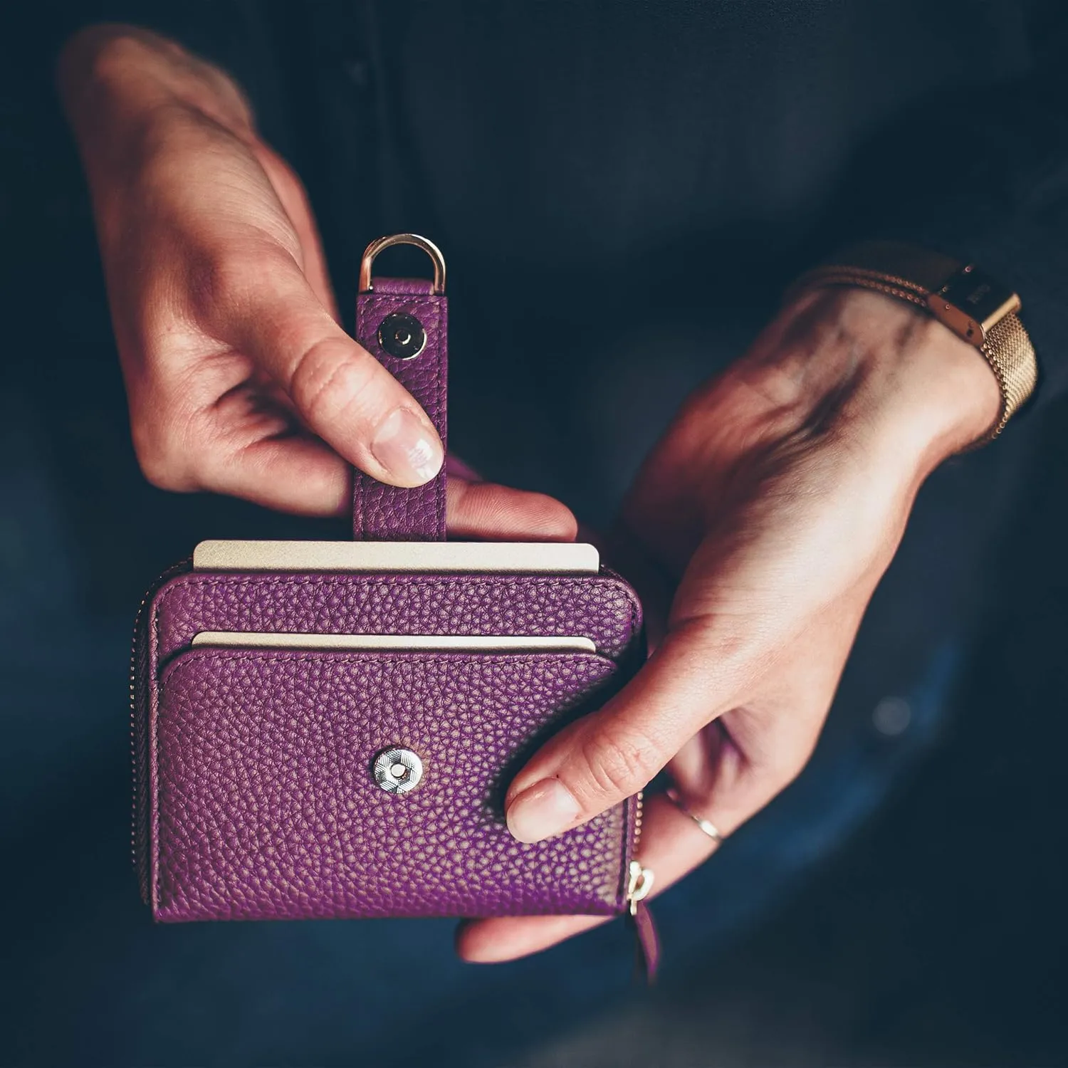 Vaultskin Small Wallet for Women, Leather Card Holder with RFID Blocking with Zipper Coin Pocket, Cash Pocket - Minimalist Wallet Women Slim Design for Everyday Use