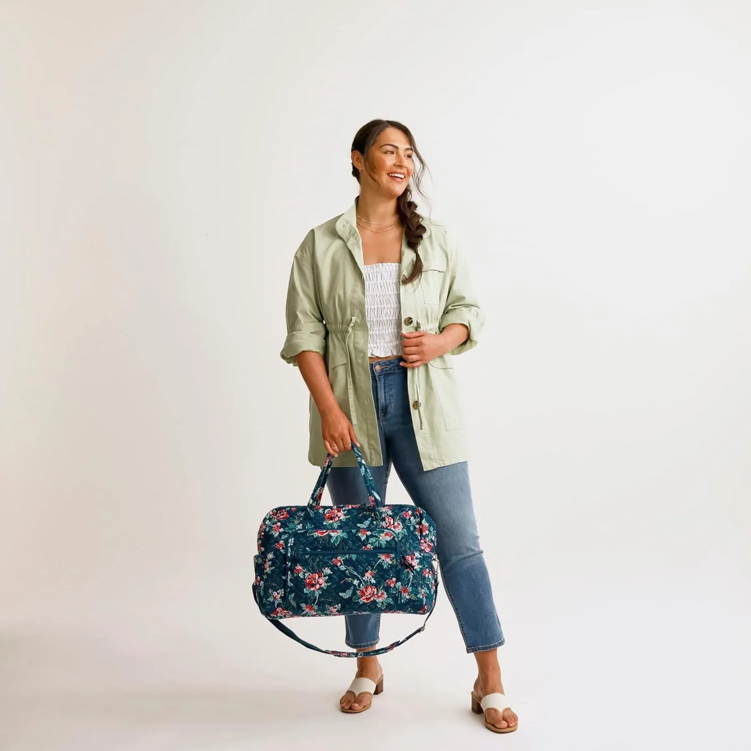 Vera Bradley Iconic Grand Weekender Travel Bag, Signature Cotton, Botanical Paisley