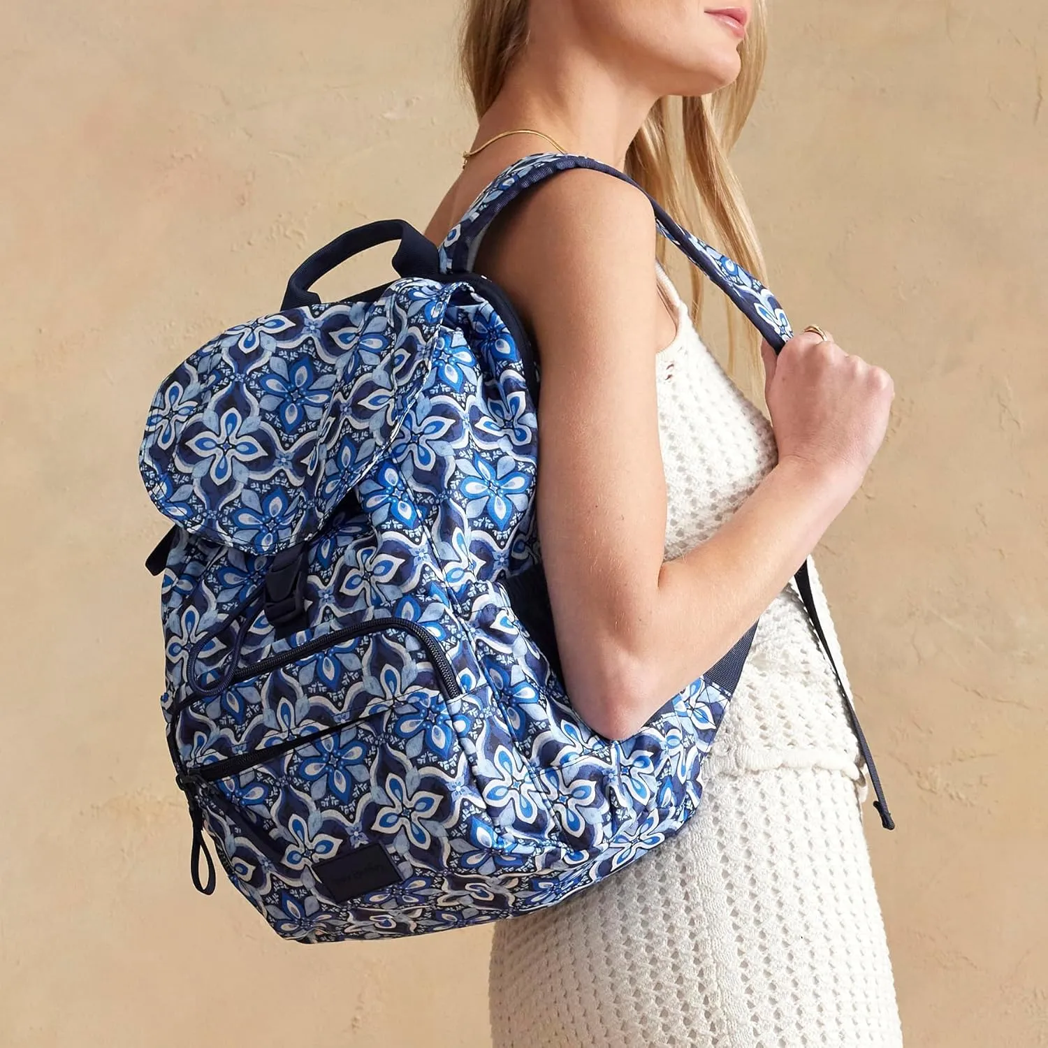 Vera Bradley Ripstop Campus Daytripper Backpack, Raindrop Medallion