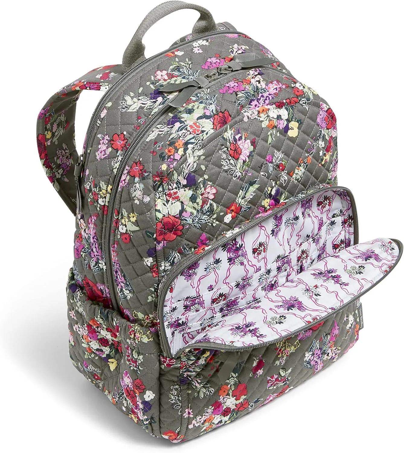 Vera Bradley Women's Cotton Campus Backpack, Hope Blooms - Recycled Cotton, One Size