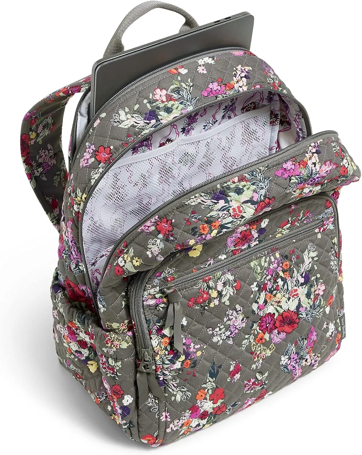 Vera Bradley Women's Cotton Campus Backpack, Hope Blooms - Recycled Cotton, One Size