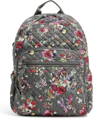 Vera Bradley Women's Cotton Campus Backpack, Hope Blooms - Recycled Cotton, One Size