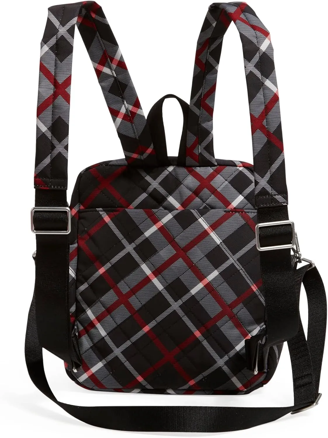 Vera Bradley Women's Performance Twill Convertible Small Backpack, Paris Plaid, One Size