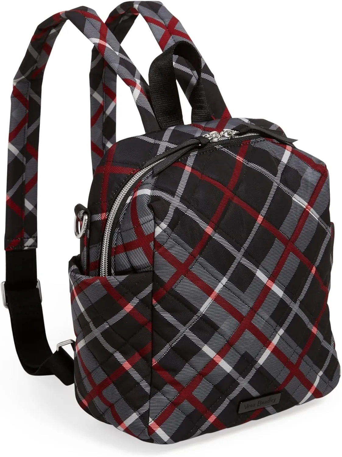 Vera Bradley Women's Performance Twill Convertible Small Backpack, Paris Plaid, One Size