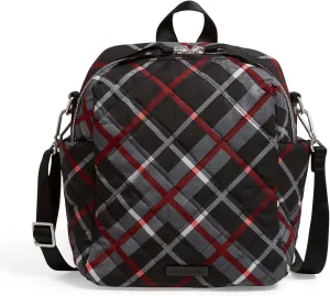 Vera Bradley Women's Performance Twill Convertible Small Backpack, Paris Plaid, One Size