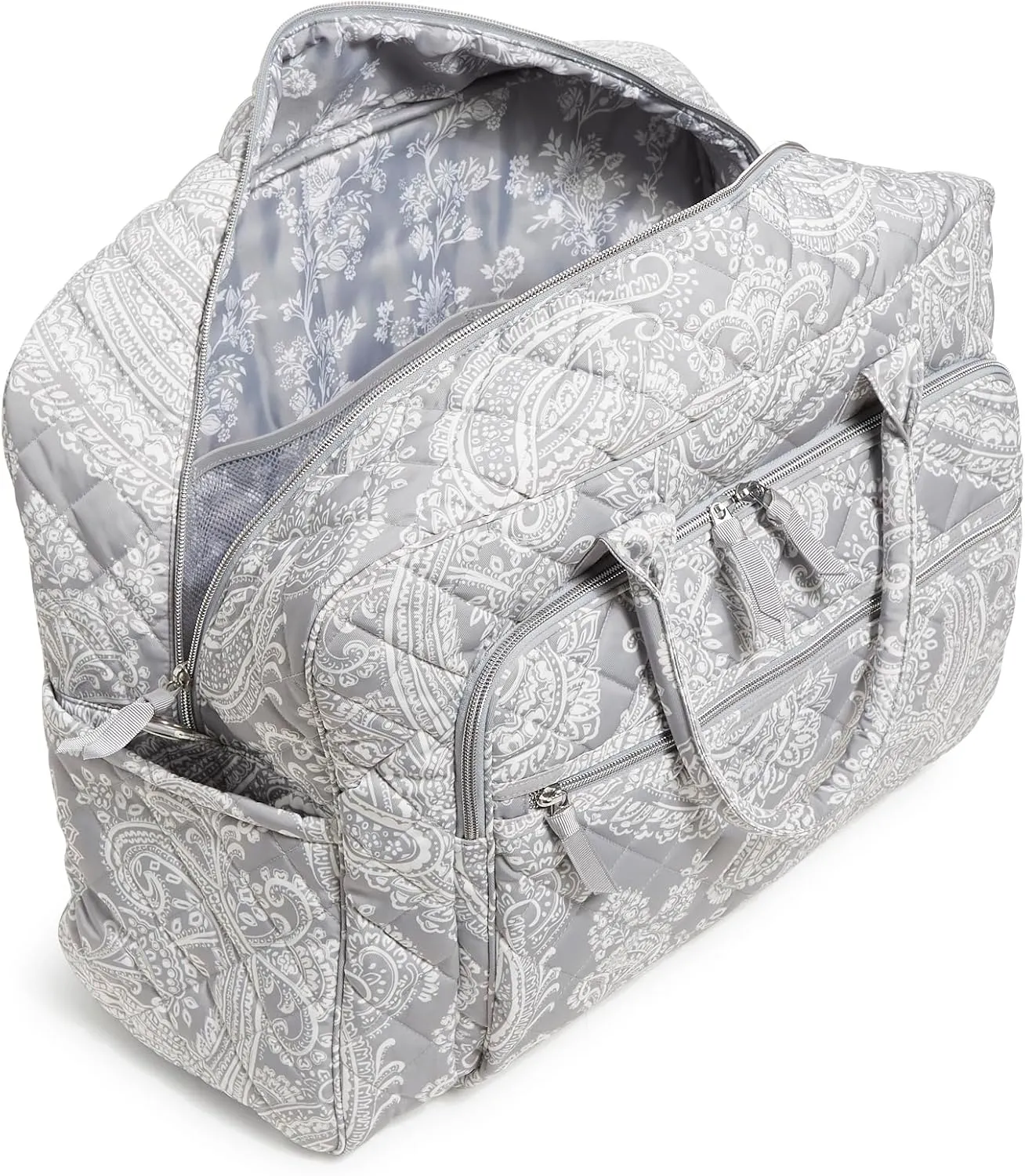 Vera Bradley Women's, Performance Twill Grand Weekender Travel Bag, Cloud Gray Paisley, One Size