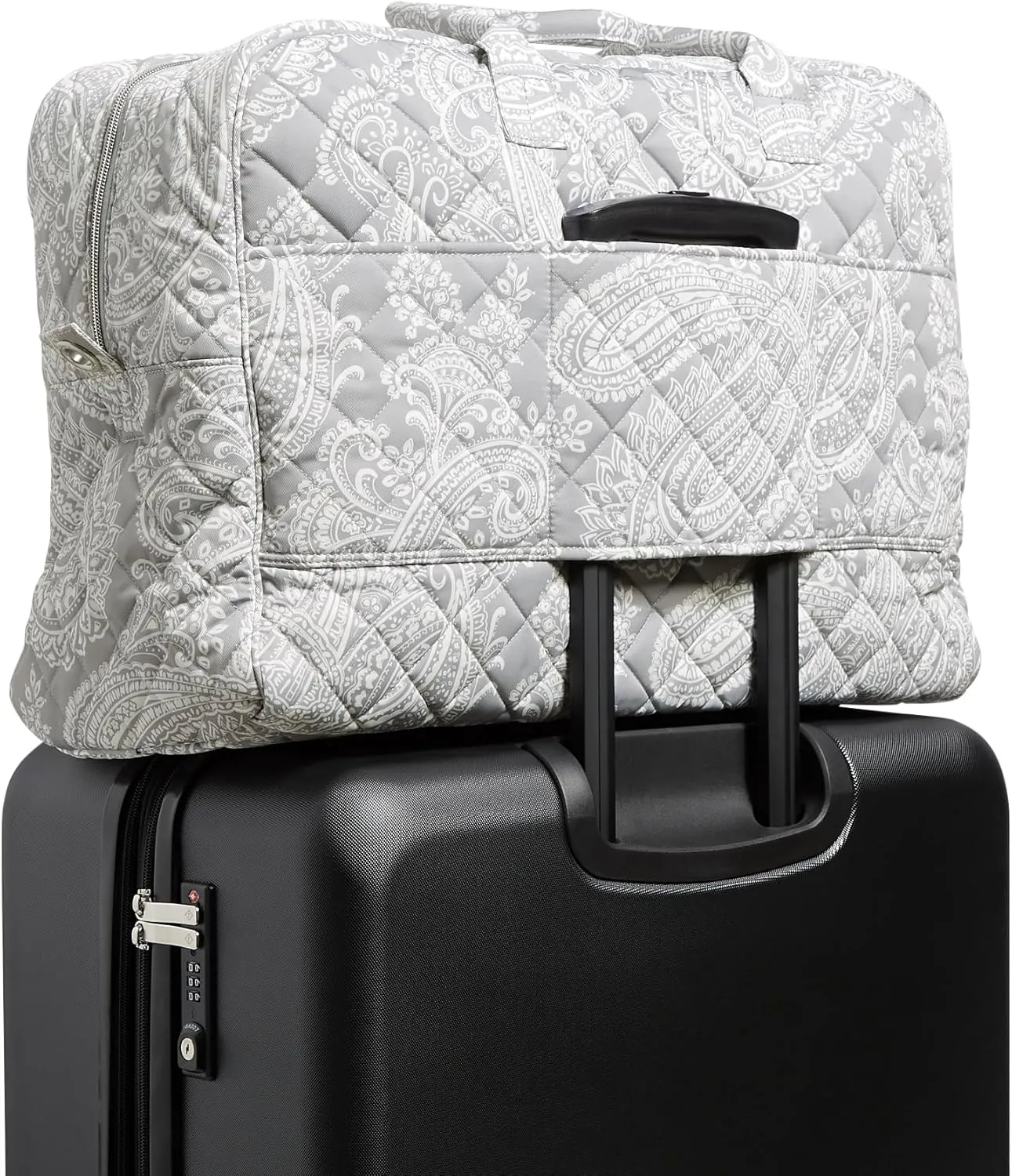 Vera Bradley Women's, Performance Twill Grand Weekender Travel Bag, Cloud Gray Paisley, One Size
