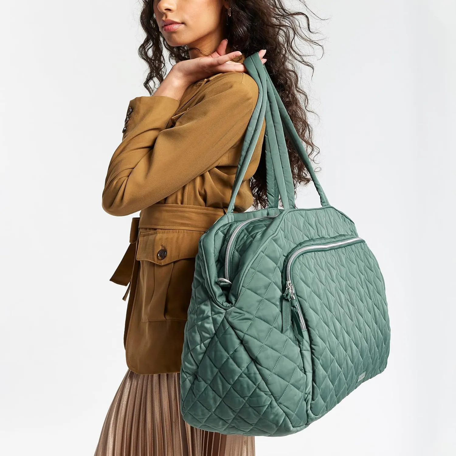 Vera Bradley Women's, Performance Twill Grand Weekender Travel Bag, Olive Leaf, One Size